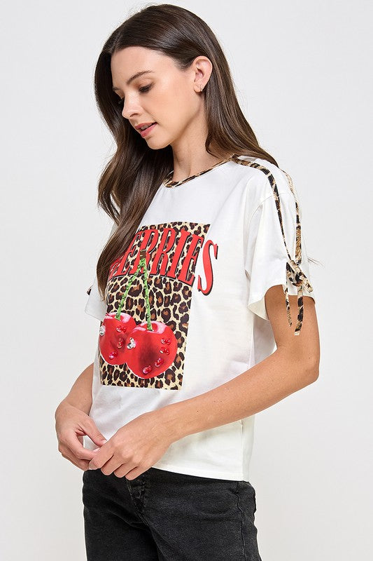 🍒5501-CHERRY SHIRT ANIMAL PRINT