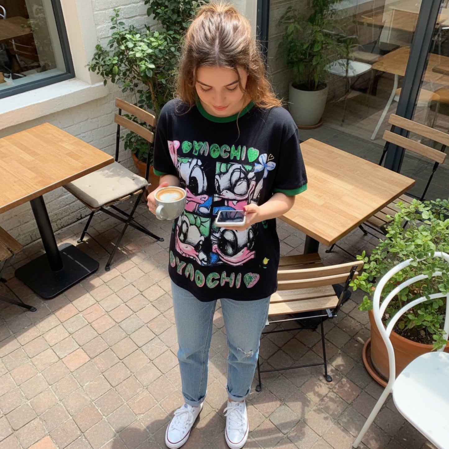 R9800-Oversized basic t-shirt with sequins