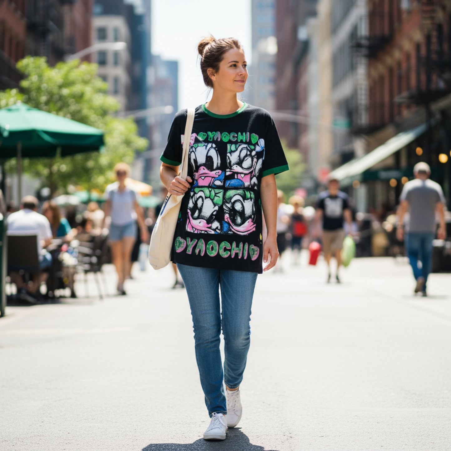 R9800-Oversized basic t-shirt with sequins