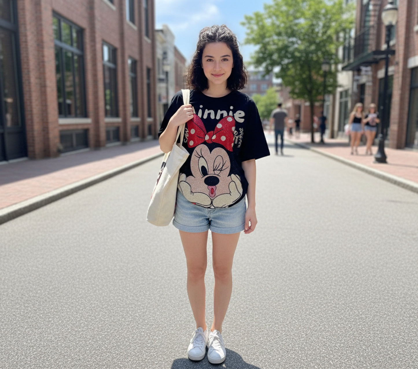 R8013-Beautiful oversized T-shirt with rhinestones