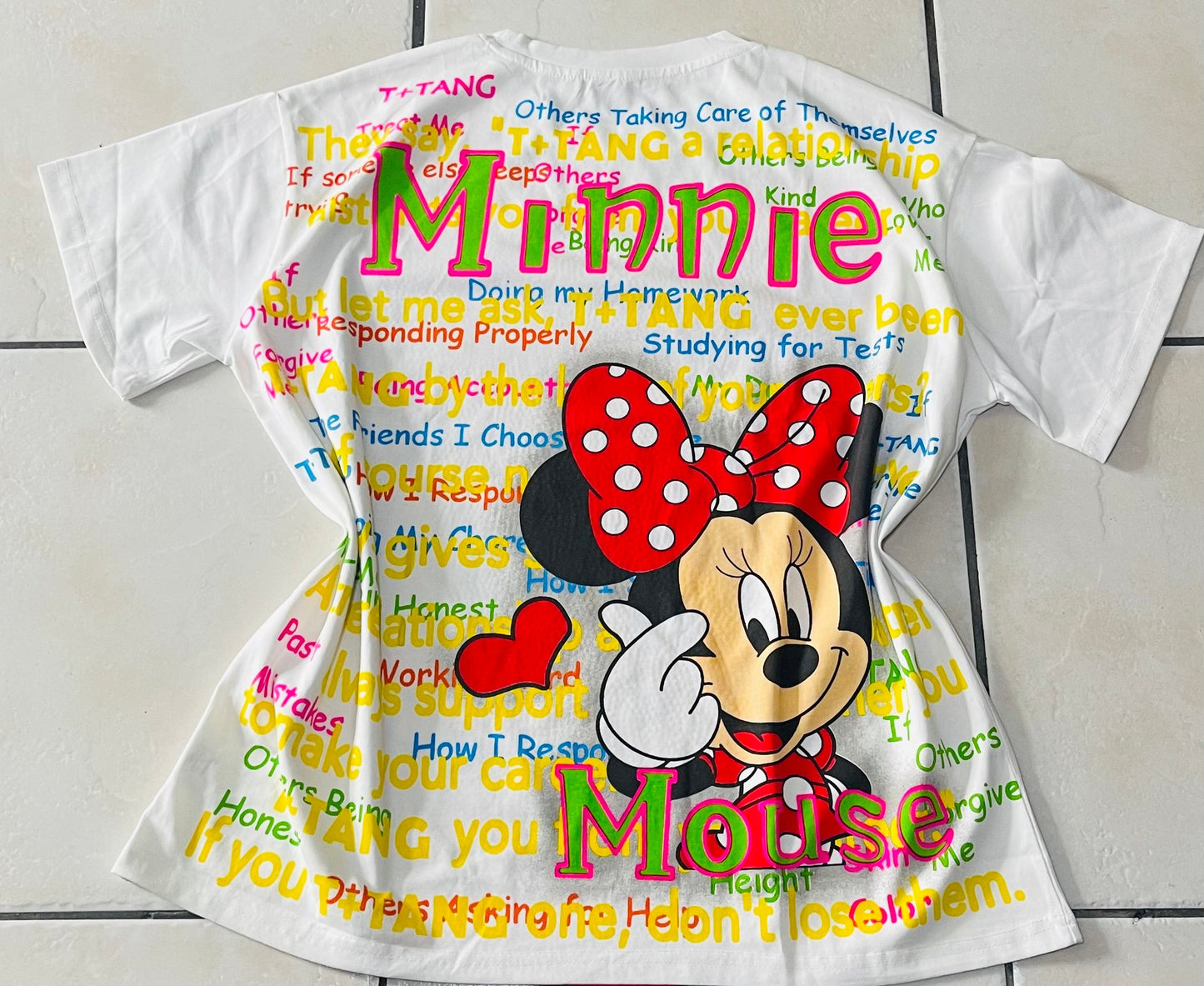 C8004-Oversized T-shirt with rhinestones
