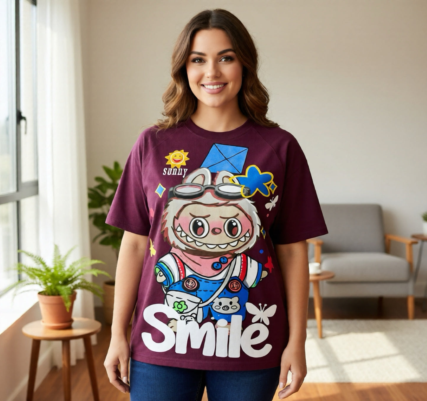Y0098-Beautiful t-shirt with vintage print