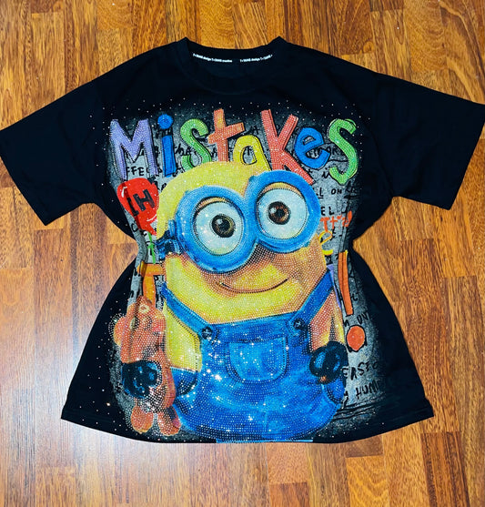 T0012-Oversized T-shirt with rhinestones