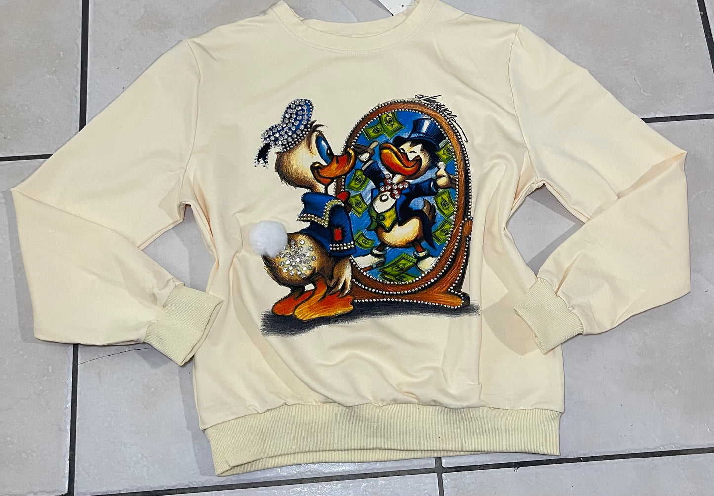 T1109-beautiful printed sweater