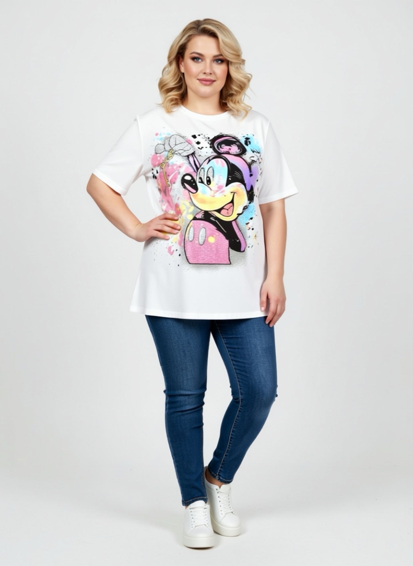 Luci735A-oversized t-shirt with rhinestones