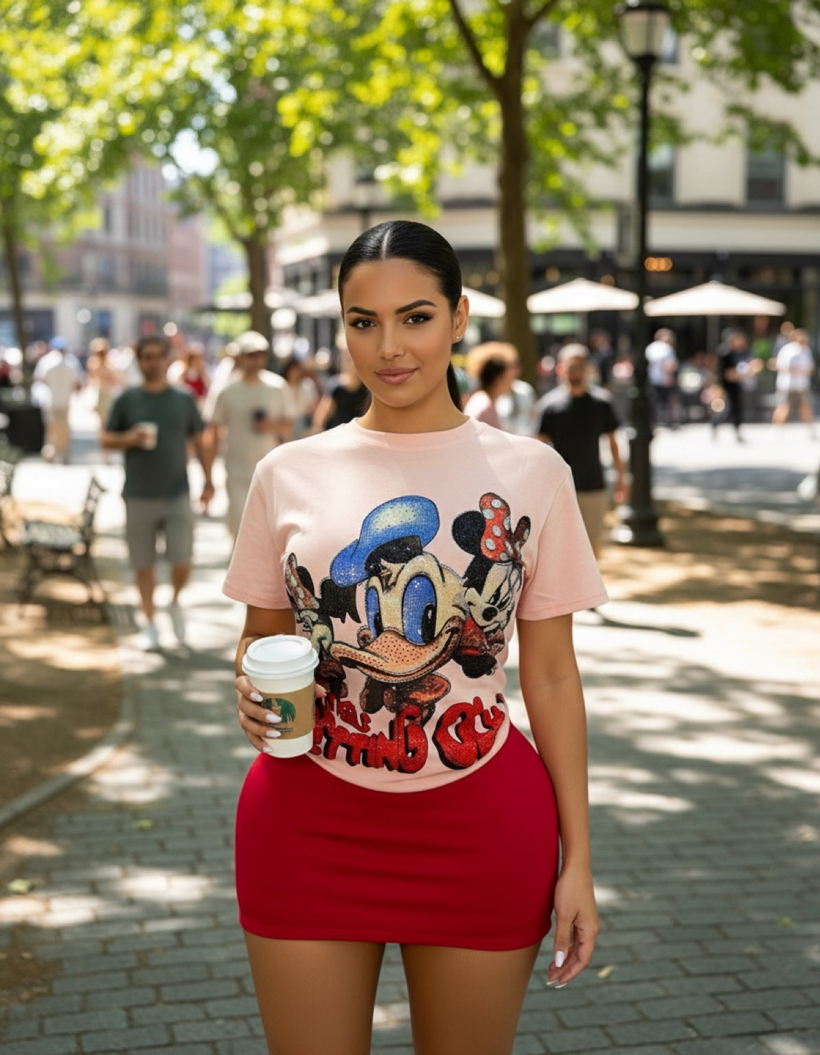 H00123V-Beautiful T-shirt with rhinestones