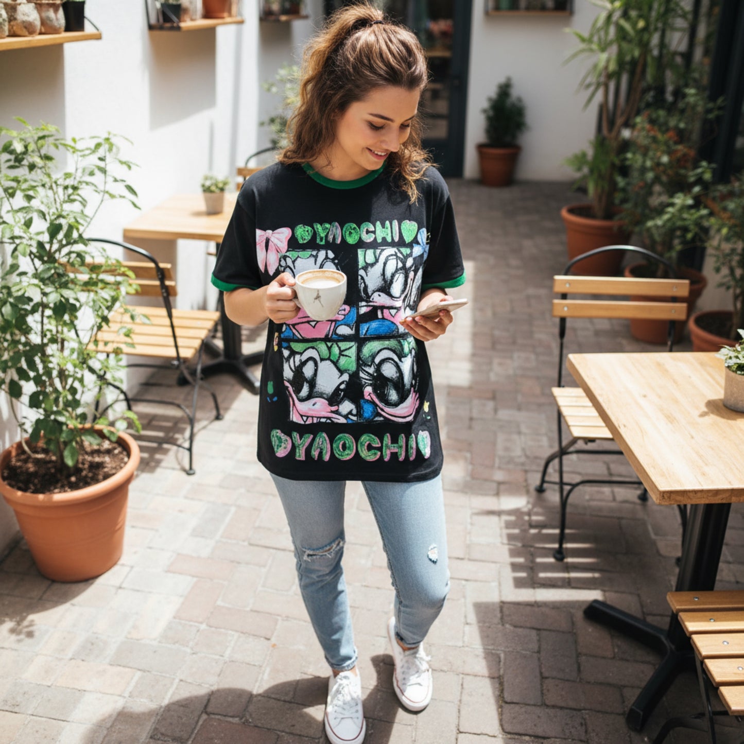 R9800-Oversized basic t-shirt with sequins