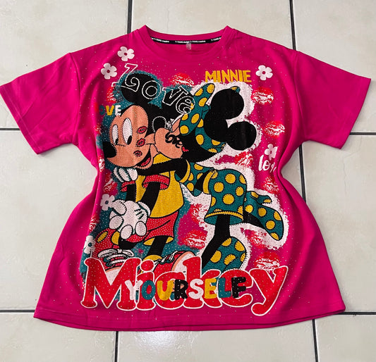 005-Oversize T-shirt with rhinestones