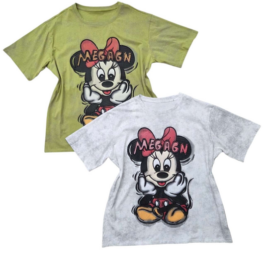 T0056-Oversize T-shirt with rhinestones