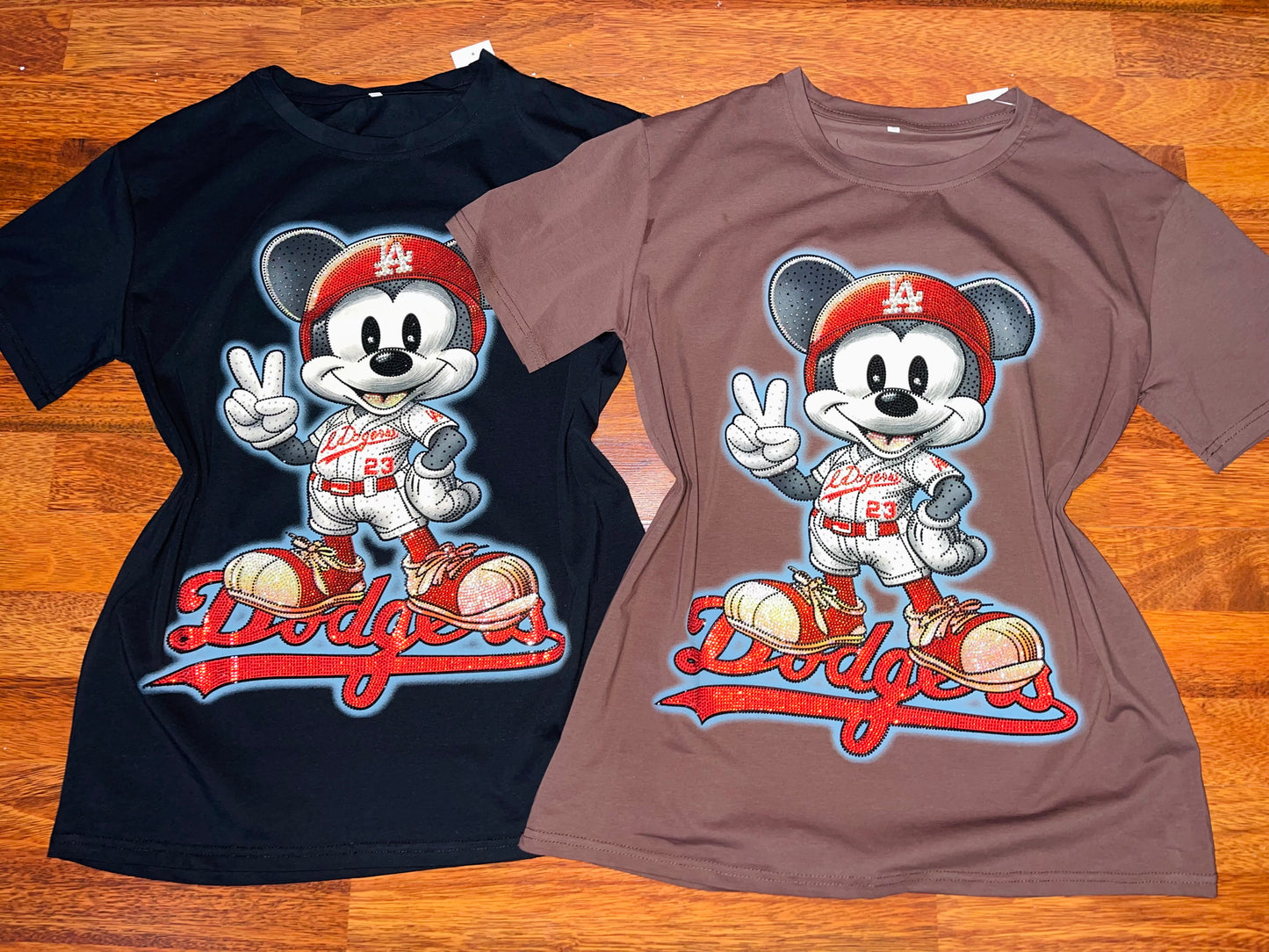 Loe1212-Basic T-shirt with round neck print