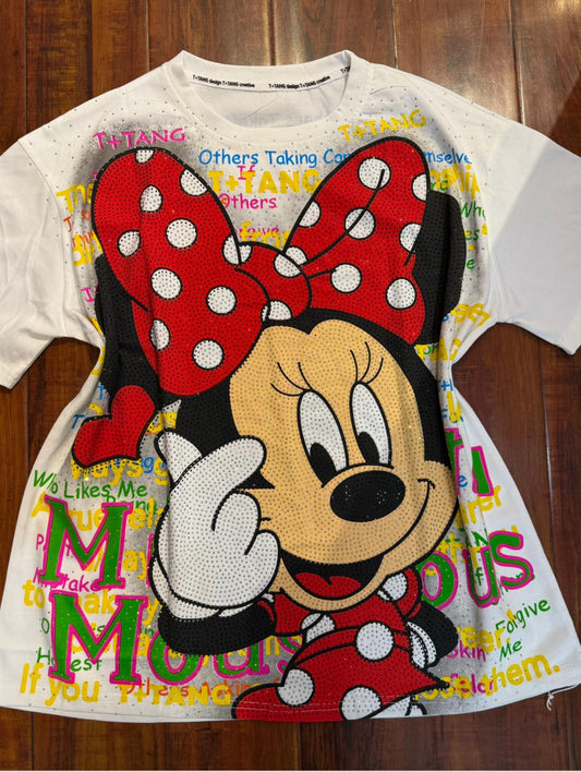 CH004FANNY-Oversized T-shirt with rhinestones