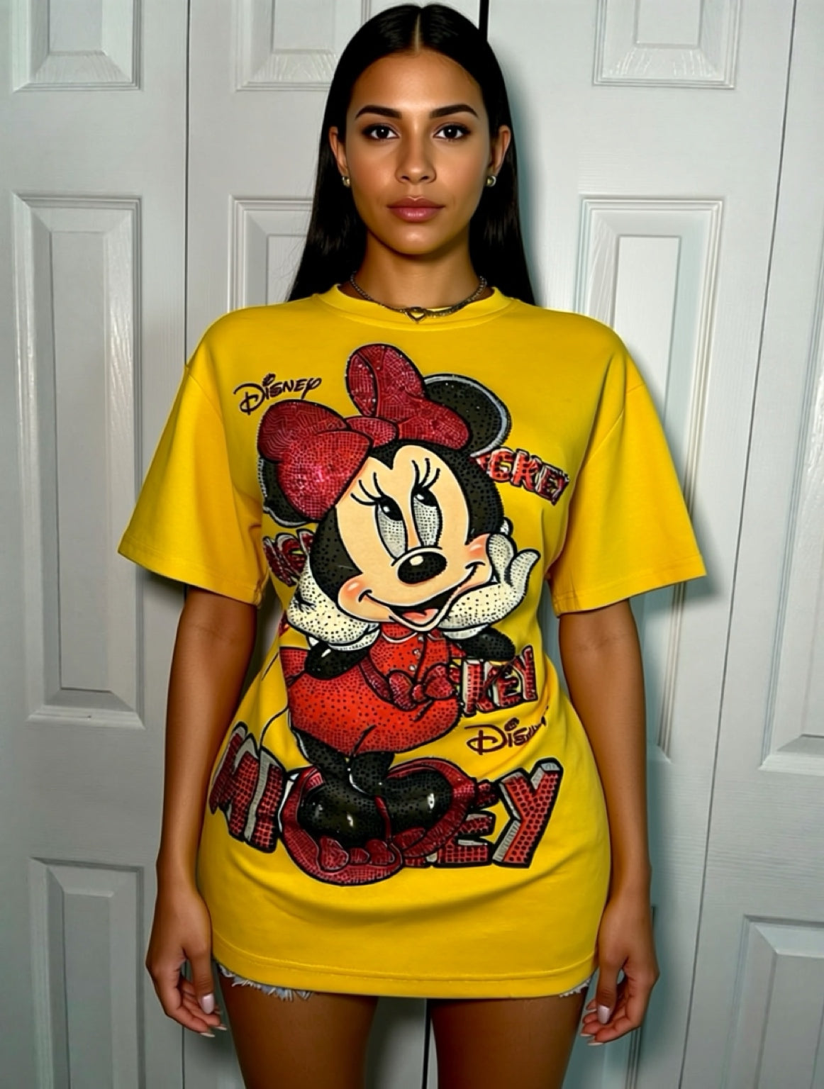 Lali008W-Beautiful T-shirt with rhinestones