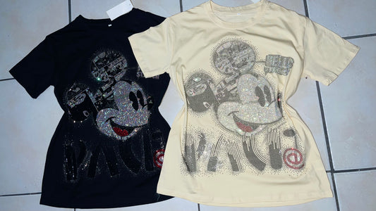 T0089-Beautiful size t-shirt with rhinestones