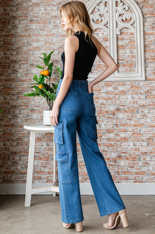 7890✨CARGO JEANS 👖 BLUE