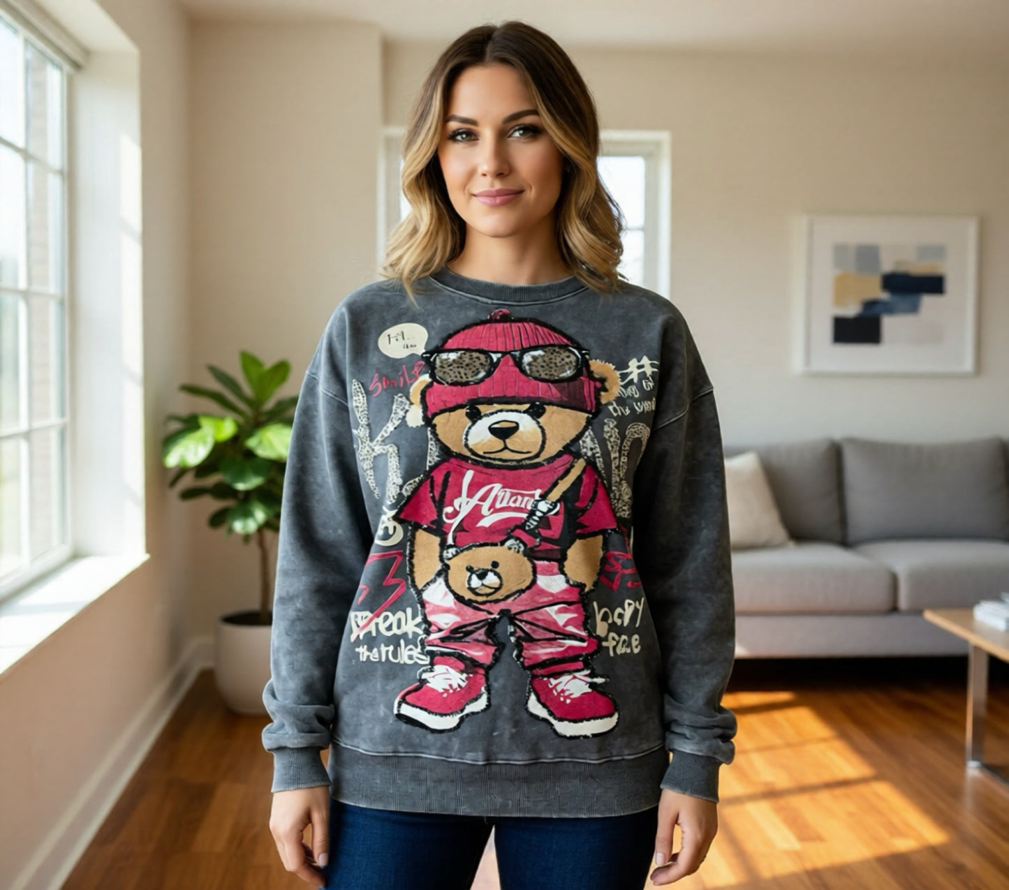 Carlitos09-Beautiful sequined crew neck sweater