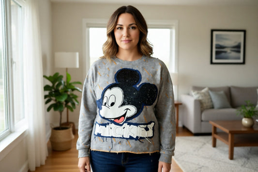V003-Beautiful one-size short ruffled sweater